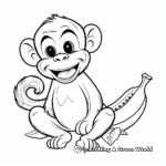 Cheerful Monkey Posing with a Banana Coloring Pages 4