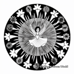 Classic Ballet Inspired Mandala Coloring Pages 4