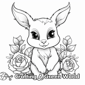 Bunny With Flowers Coloring Pages - Free &amp; Printable!