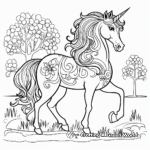 Clásico cuento de hadas Unicornio Caballo Páginas para colorear 4