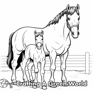 Horse Farm Coloring Pages - Free &amp; Printable!