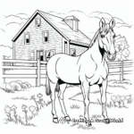Color-by-Number Horse Farm Pages for Children 1