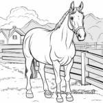 Color-by-Number Horse Farm Pages for Children 3
