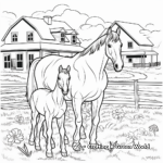 Color-by-Number Horse Farm Pages for Children 4