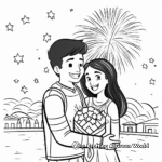 Colorful Fireworks Proposal Coloring Pages 2