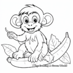 Colorful Marmoset Monkey with Banana Coloring Sheets 1