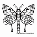Colorful Mosaic Dragonfly Coloring Pages 1