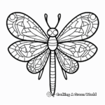 Colorful Mosaic Dragonfly Coloring Pages 3