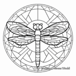 Colorful Mosaic Dragonfly Coloring Pages 4