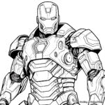 Coloring Pages of Iron Man with Avengers 2