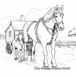 Country Carriage Horse Coloring Sheets 1