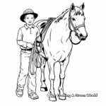 Cowboy and Horse on a Ranch Coloring Pages 4