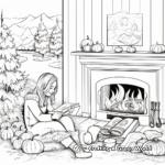 Cozy Fall Scenes: Fireplace and Hot Cocoa Coloring Pages 3