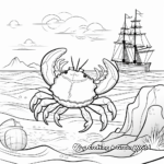 Crab on the Seabed: Sea-Scene Coloring Pages 2
