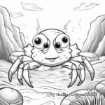 Crab on the Seabed: Sea-Scene Coloring Pages 3