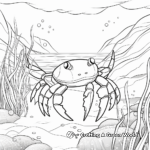 Crab on the Seabed: Sea-Scene Coloring Pages 4