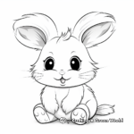 Cute and Fluffy White Rabbit Coloring Pages 1