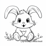 Cute and Fluffy White Rabbit Coloring Pages 2