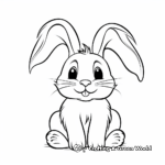 Cute and Fluffy White Rabbit Coloring Pages 3