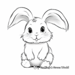 Cute and Fluffy White Rabbit Coloring Pages 4