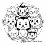 Cute Animal Friends Mandala Coloring Pages 2