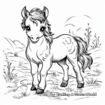 Dibujos para colorear de Lindo bebé unicornio caballo para niños 1