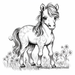 Lindo bebé unicornio caballo páginas para colorear para niños 3