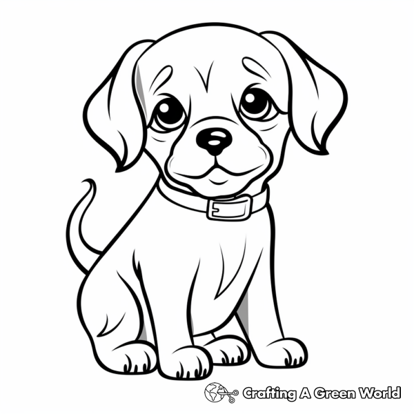 Puppy Face Coloring Pages - Free &amp; Printable!