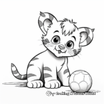 Cute Tiger Cub Playing with Ball Coloring Pages 4