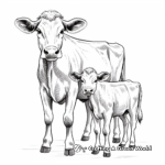 Dairy Cow and Calf Coloring Pages 1