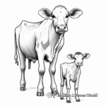 Dairy Cow and Calf Coloring Pages 2