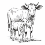 Dairy Cow and Calf Coloring Pages 3