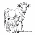 Dairy Cow and Calf Coloring Pages 4