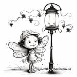 Dazzling Fireflies around Lamp Post Coloring Pages 2