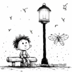 Dazzling Fireflies around Lamp Post Coloring Pages 3