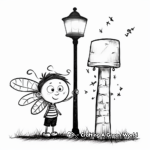 Dazzling Fireflies around Lamp Post Coloring Pages 4