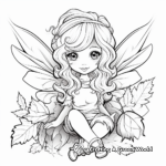 Delicate Fall Fairy Coloring Pages 1