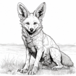 Detailed Black-backed Jackal Coloring Pages 1
