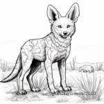 Detailed Black-backed Jackal Coloring Pages 2