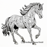 Detailed Black Horse Coloring Pages for Adults 2