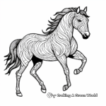Detailed Black Horse Coloring Pages for Adults 4