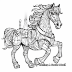 Detailed Carousel Horse Coloring Pages 3