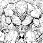 Detailed Hulk Transformation Coloring Pages for Adults 1