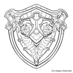 Detailed Hylian Shield Coloring Pages for Fans 1
