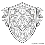 Detailed Hylian Shield Coloring Pages for Fans 3