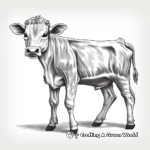Detailed Milking Shorthorn Cow Coloring Pages 2