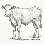 Detailed Milking Shorthorn Cow Coloring Pages 4