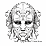 Detailed Phantom of the Opera Mask Coloring Pages for Adults 1