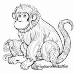 Detailed Proboscis Monkey with Banana Coloring Sheets for Adults 2
