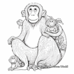 Detailed Proboscis Monkey with Banana Coloring Sheets for Adults 3